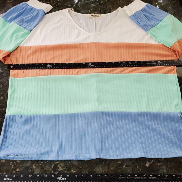 Haptics by Holly Harper Women's Colorblock Top 3X NWOT Lightweight‎ Long Sleeve - Picture 10 of 16